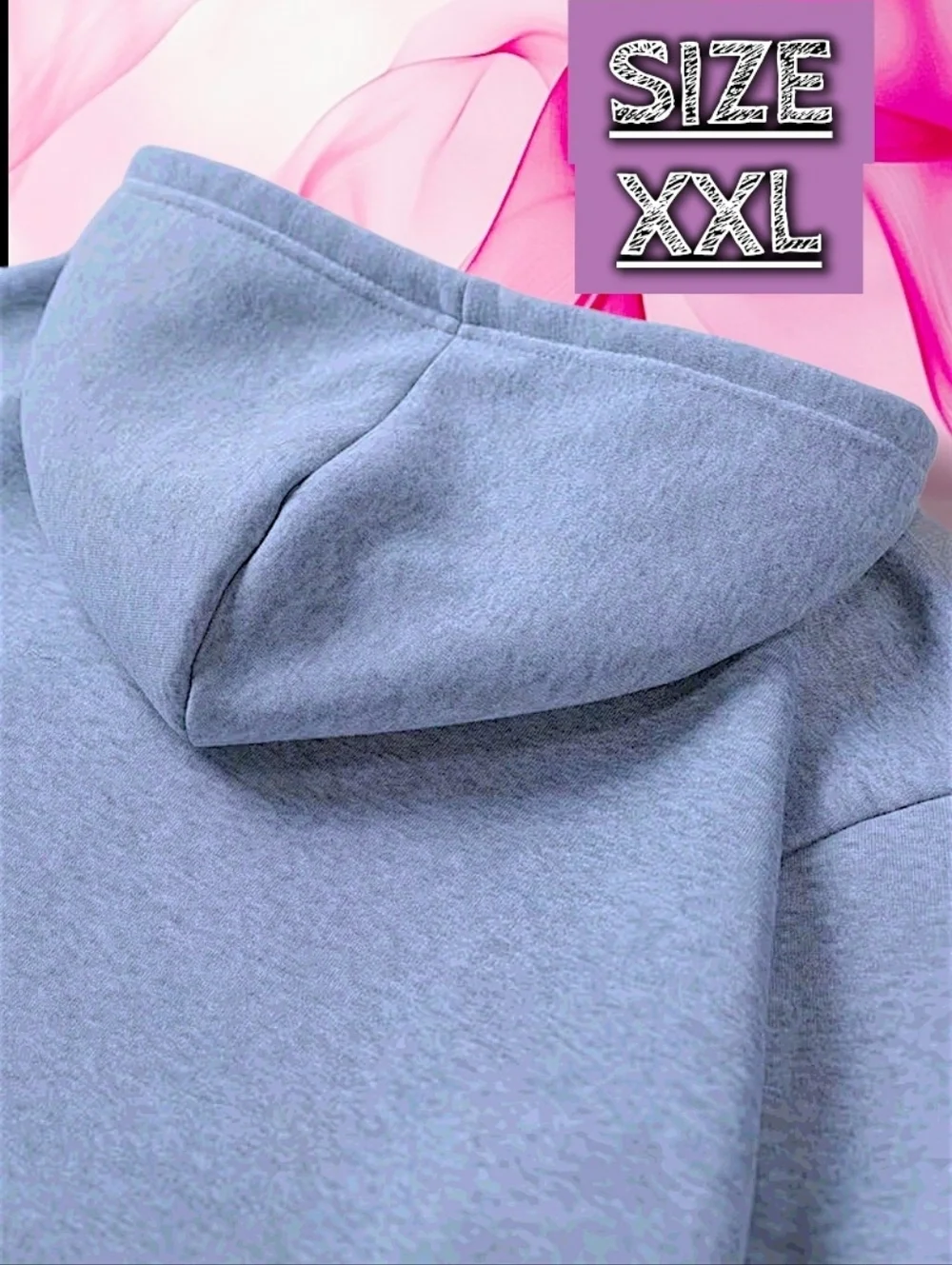 Women's Skull Pattern Printed Casual Fleece-Lined Pullover Hoodie in Gray Sz XXL - Picture 6 of 13